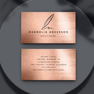 Quill Rose Gold Foil Business Card