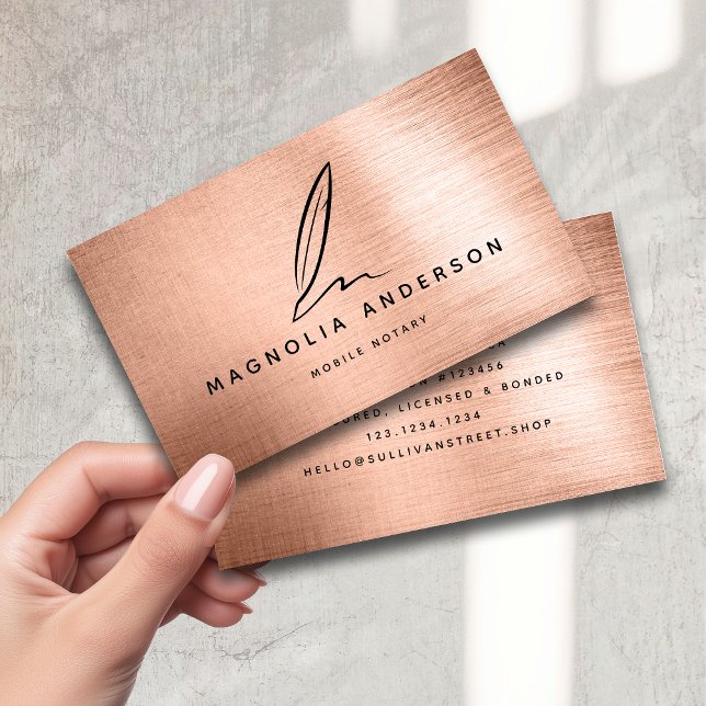 Quill Rose Gold Foil Business Card (Creator Uploaded)