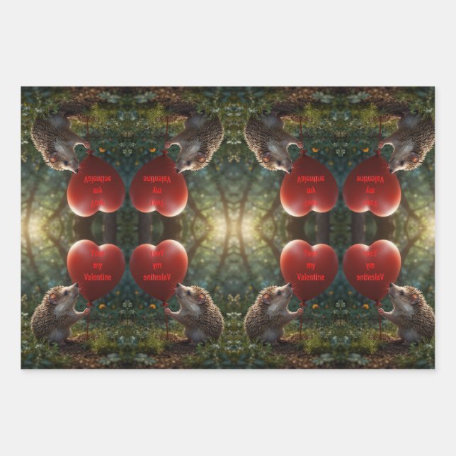 Quill You Be My Valentine Wrapping Paper Sheets (Front 2)