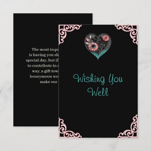 Quilled Heart Wedding  Elegant Enclosure Card
