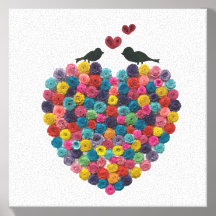 Quilled Lovebirds & Floral Heart