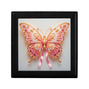 🌸Quilled Paper Butterfly Pink Gold Gift Box