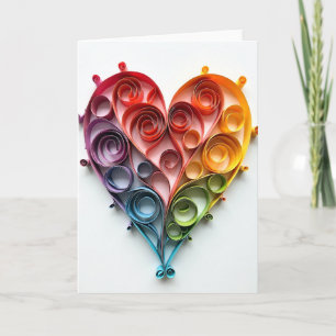 Quilled Rainbow Heart Card