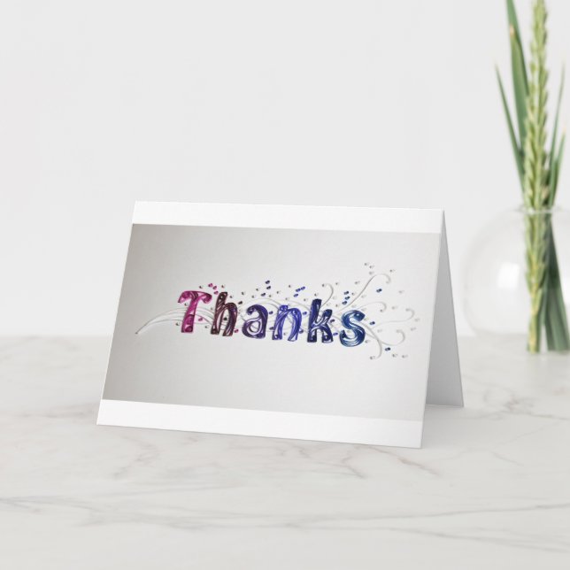 Quilled "Thanks" greeting card (Front)