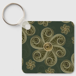 Quilled Woodland Floral Pattern Keychain