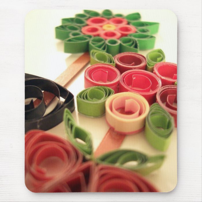 Quilling Flower Plants Mouse Pads