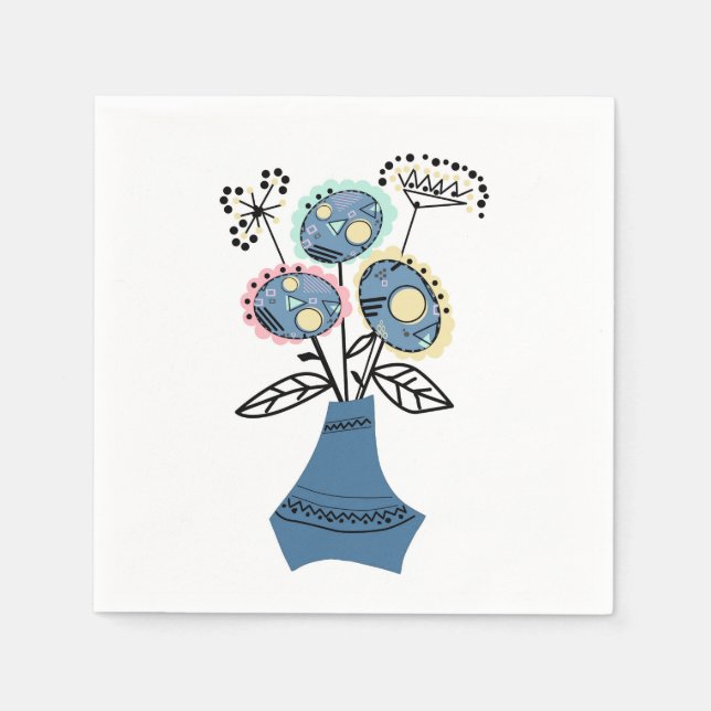 Quilling, flowers in vase paper napkins (Front)