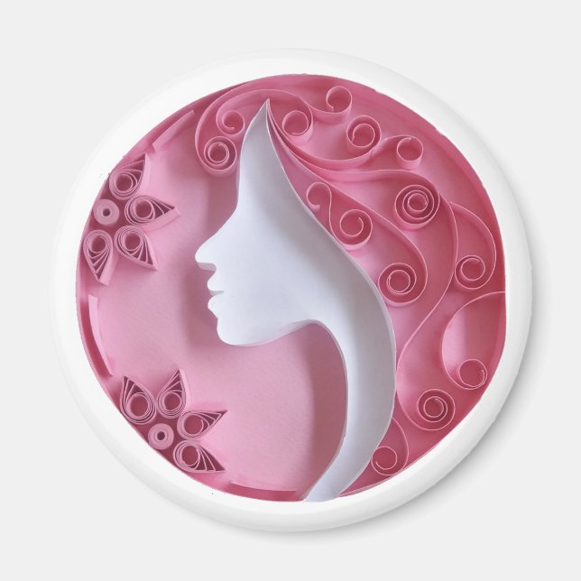 quilling woman magnet (Front)