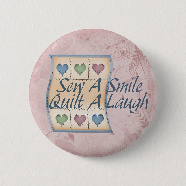 Quilt a Laugh Pinback Button (Front)