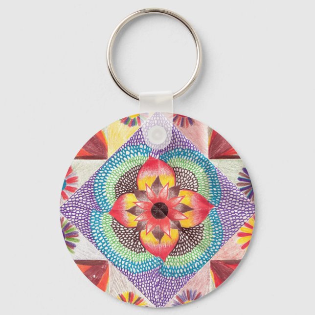 Quilt Art by Skinny Bones Keychain (Front)
