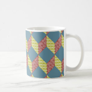 Quilt Baby Block Pattern in Retro Colors Coffee Mug