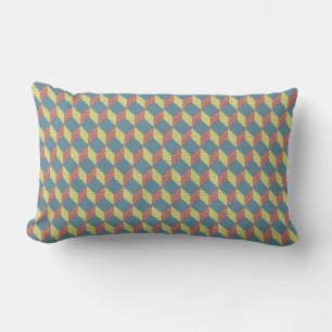 Quilt Baby Block Pattern in Retro Colors Lumbar Pillow