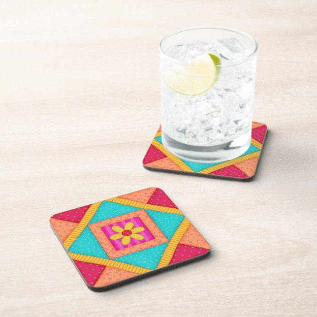 Quilt Block Art Coaster Set (Right Side)