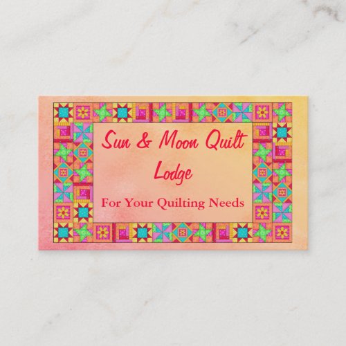 Quilt Block Art Patchwork Border Promotion Business Card