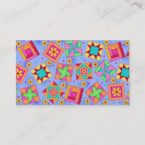 Quilt Block Art Periwinkle Lavender  Business Card