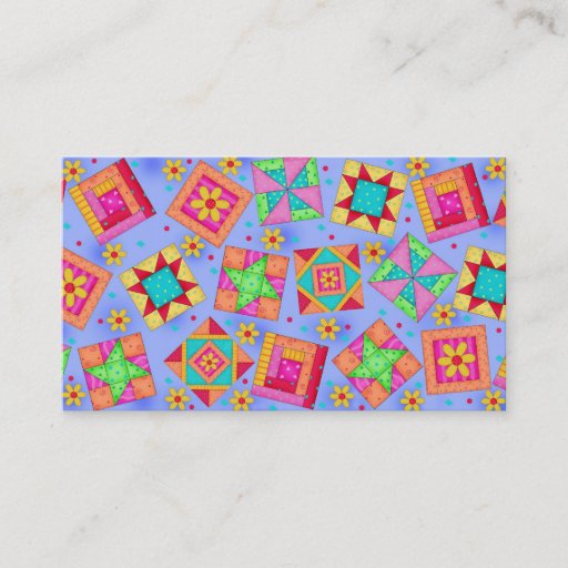 Customizable Quilt Block Art Periwinkle Lavender Business Card