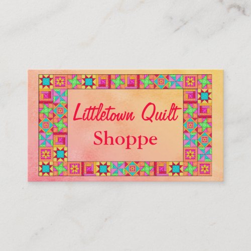 Quilt Block Border Colorful Patchwork Promotion Business Card