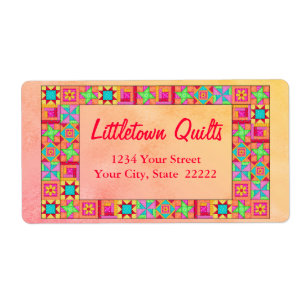 Quilt Block Patchwork Business Address Label