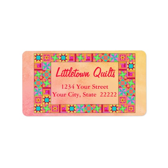Quilt Block Patchwork Business Return Address Label