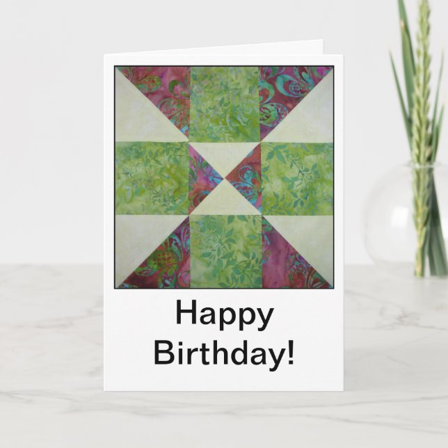 Quilt Block Quotes Birthday Card (Front)