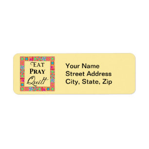 Quilt Blocks Border Art Eat Pray Quilt Yellow Label
