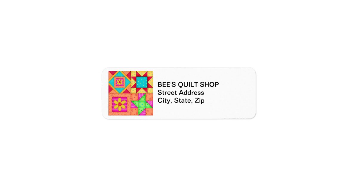Quilt Blocks Return Address Label Zazzle