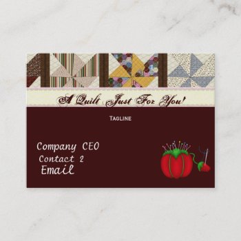 Quilt Business Card by BusinessCardLounge at Zazzle