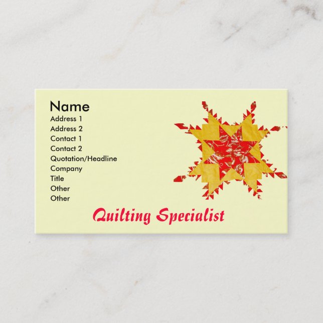 Quilt Business Card (Front)