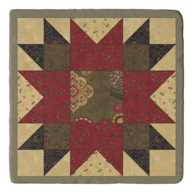 Quilt Christmas Star Trivet (Front)