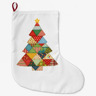 Quilt Christmas Tree Festive Quilt Lovers Large Christmas Stocking