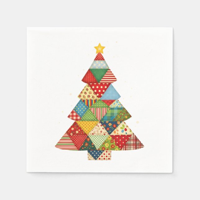 Quilt Christmas Tree Festive Quilt Lovers  Napkins (Front)
