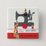 Quilt Craft Artist Name Tag Button at Zazzle