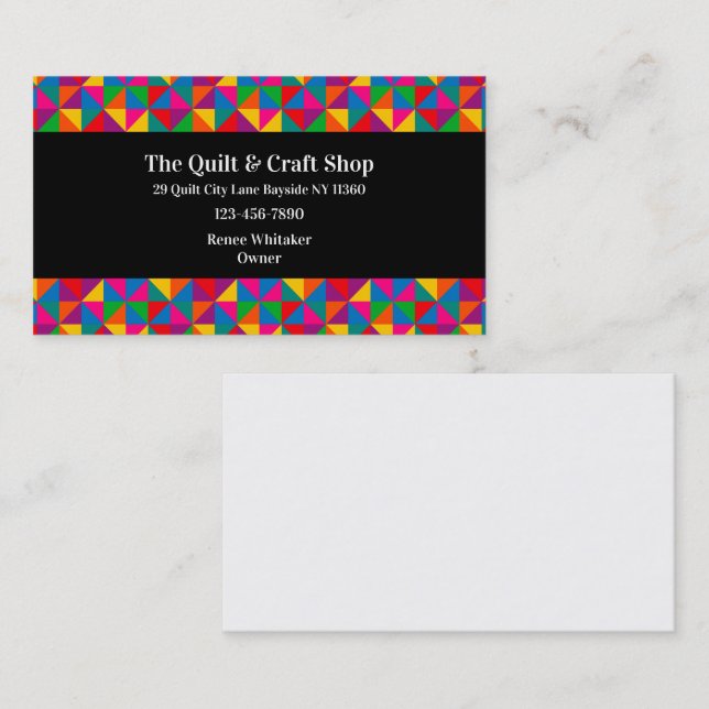 Quilt & Craft Supply Shop Business Card (Front/Back)