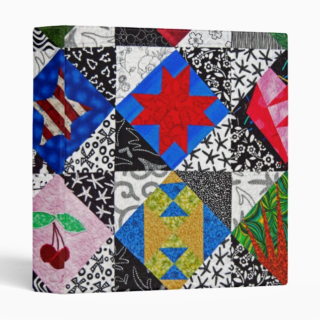 Quilt Design 3 Ring Binder (Front/Spine)