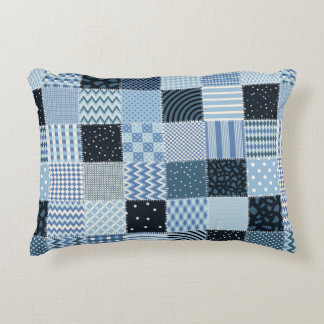 Quilt design. Seamless patchwork pattern from stit Accent Pillow