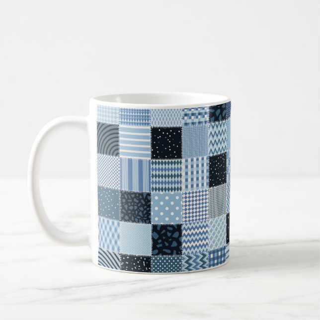 Quilt design. Seamless patchwork pattern from stit Coffee Mug (Left)
