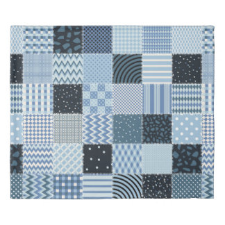 Quilt design. Seamless patchwork pattern from stit Duvet Cover