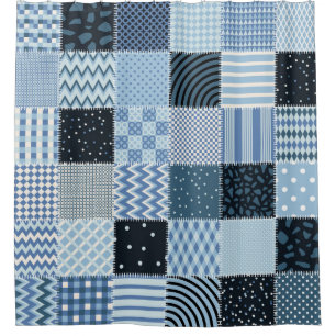 Quilt design. Seamless patchwork pattern from stit Shower Curtain
