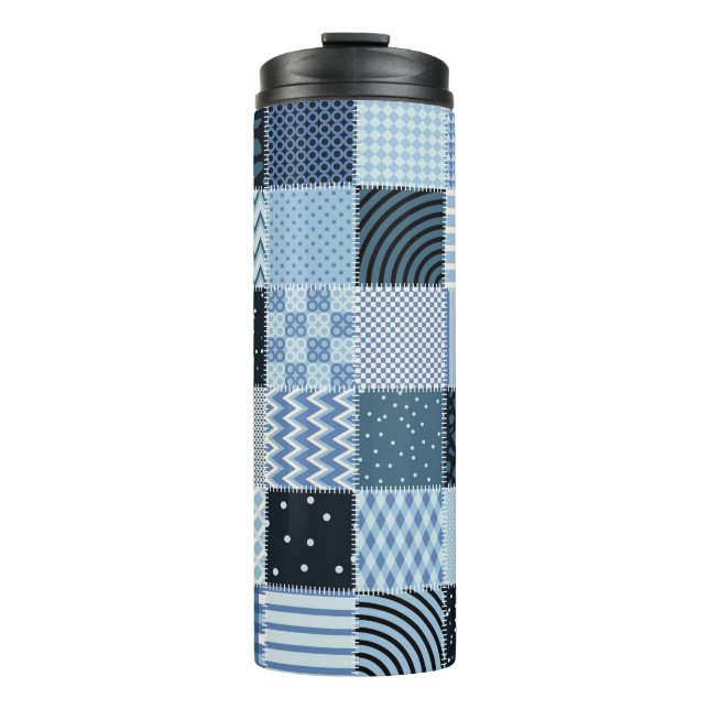 Quilt design. Seamless patchwork pattern from stit Thermal Tumbler (Front)