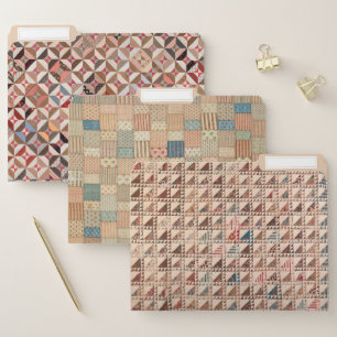 Quilt designs in neutral shades file folder