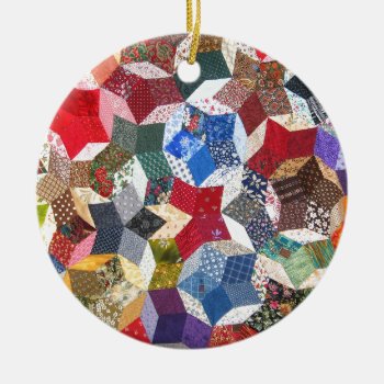 Quilt Fabric Ceramic Ornament by The_Everything_Store at Zazzle