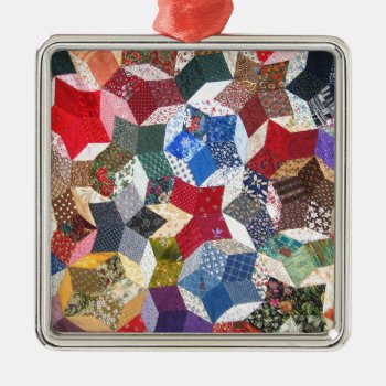 Quilt Fabric Metal Ornament by The_Everything_Store at Zazzle