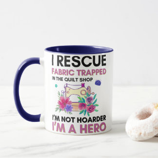 Quilt Gift Quote Vintage Floral Sewing Machine Mug