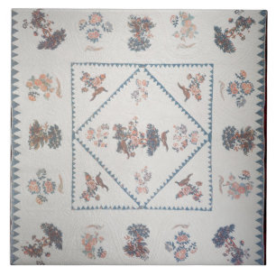 Quilt in 'Broderie Perse', c.1800 (applied, printe Tile