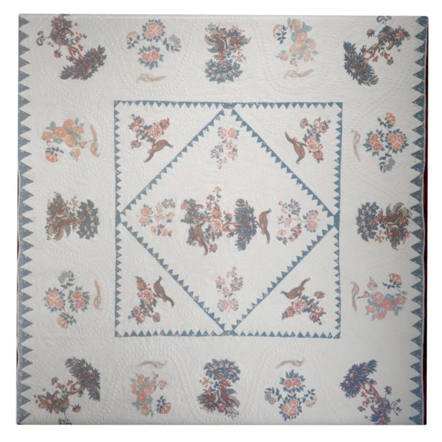 Quilt in 'Broderie Perse', c.1800 (applied, printe Tile (Front)