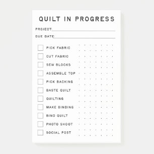 Quilt In Progress Checklist Post-it Notes