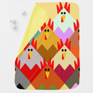 Quilt-Inspired Chickens  Baby Blanket