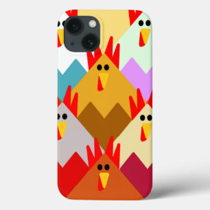 Quilt-Inspired Chickens iPhone 13 Case