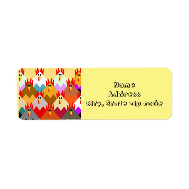 Quilt-Inspired Chickens Label (Front)