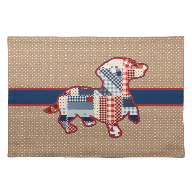 Quilt Look Dachshund Placemats  20" x 14" (Front)